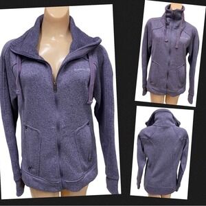 Avalanche Women's Purple Heathered Fleece Full Zip Jacket Size M Thumbholes‎